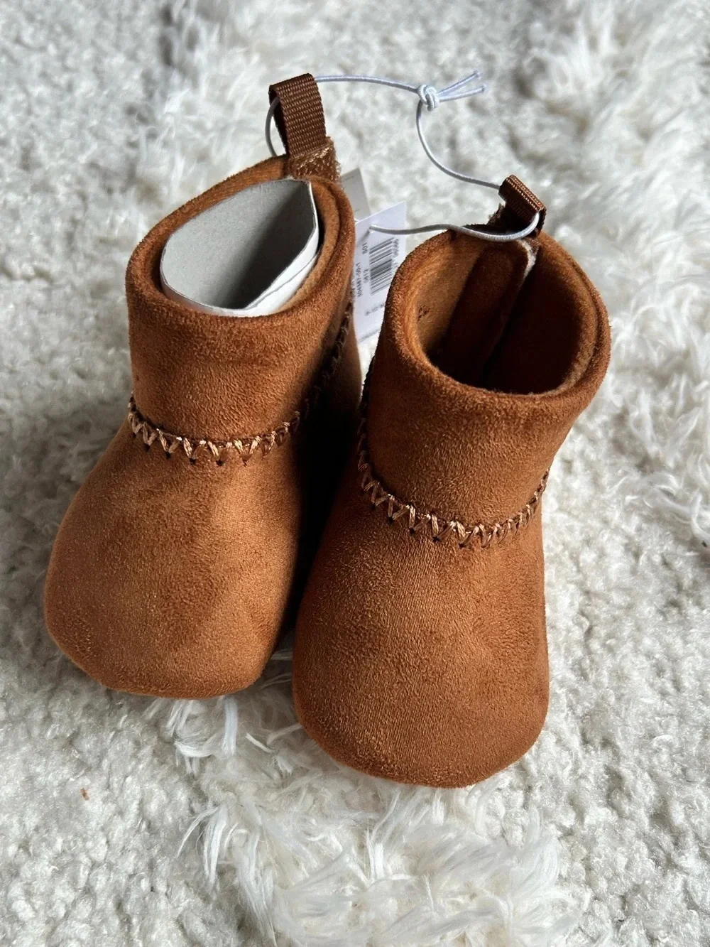 Kids Brown Suede Booties - Soft Slip-On Toddler Shoes